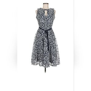 Elegant Black and White Danny And Nicole Floral Dress, Size 6